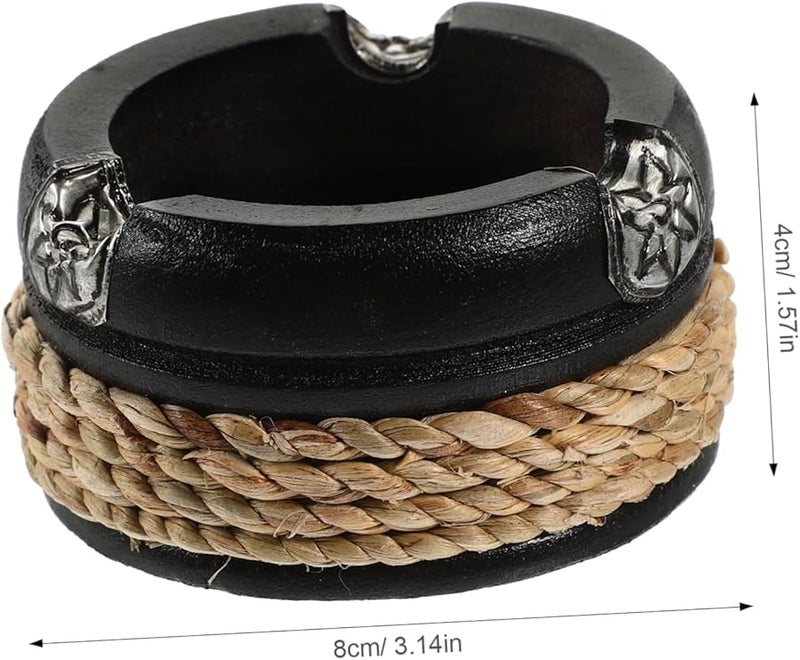 منفضة سجائر خشبية، حاوية رماد مدمجة للمنزل والمكتب، للداخل والخارج، مقاومة للبلى، تصميم مستقر - Image 2